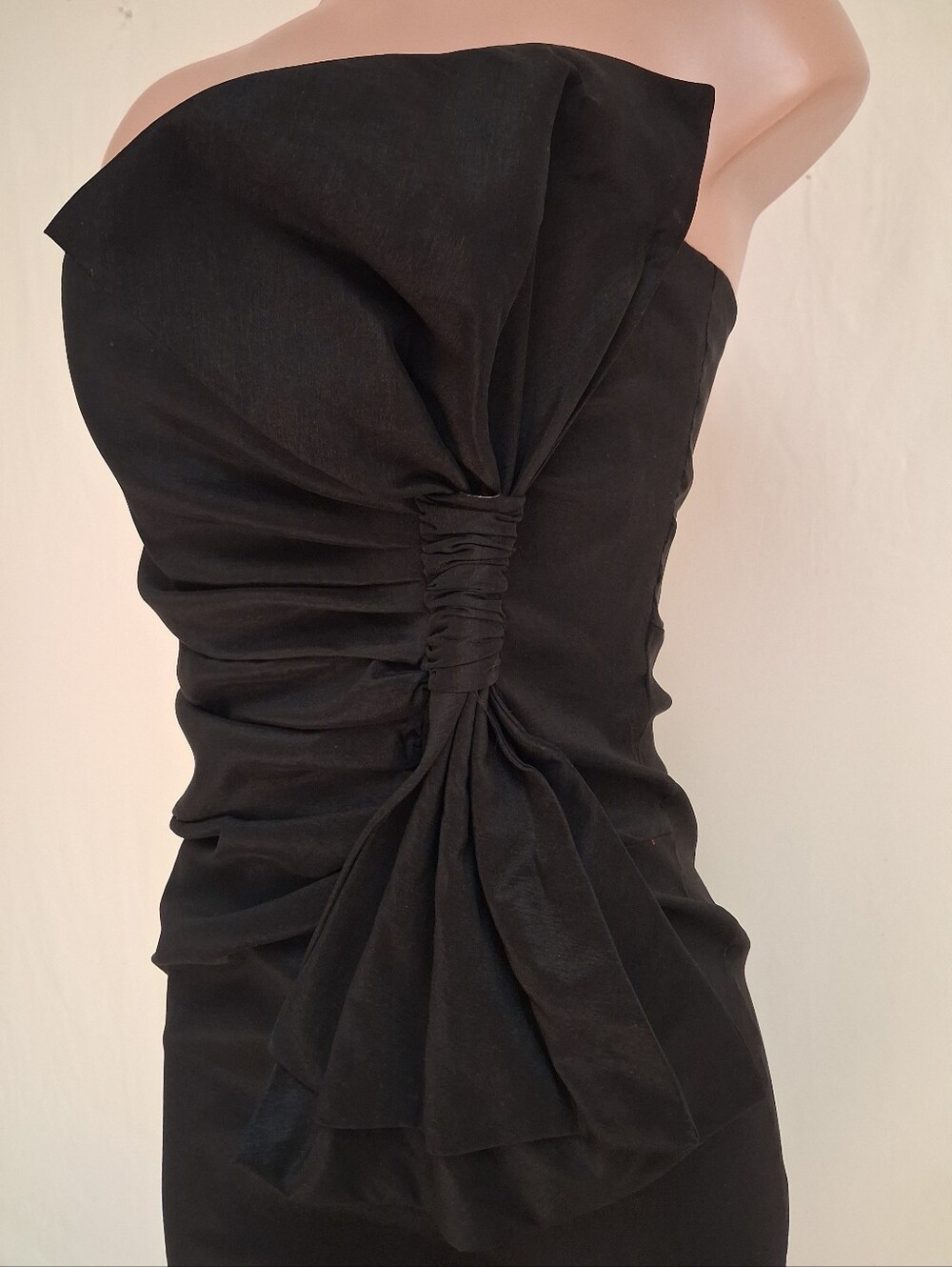 Planet Gold Couture Strapless Side Bow Ruched Bodycon Dress L View 5